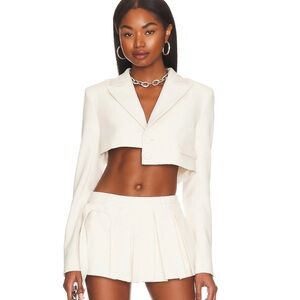 Camila Coelho Harper Cropped blazer in ivory